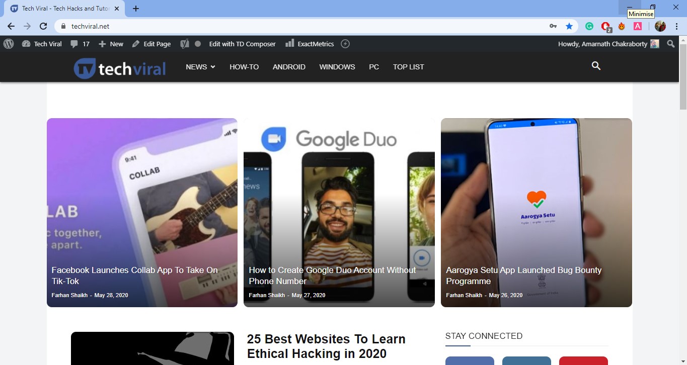 Visit your favourite website