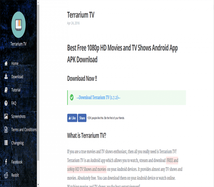terrarium tv download function