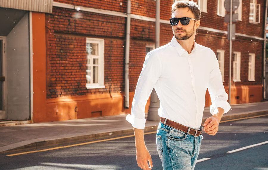 Thesparkshop.in :Flower Style Casual Men’s Shirt: Long Sleeve and Slim Fit Men’s Clothes