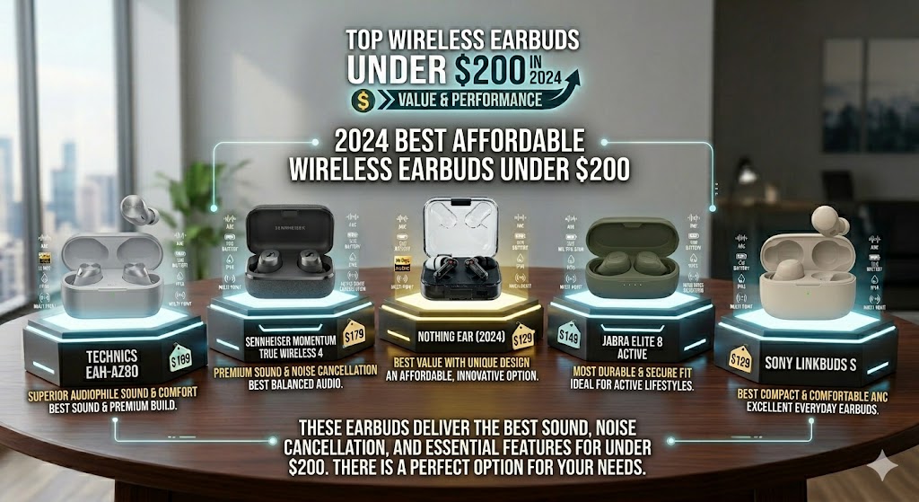 Top Wireless Earbuds Under $200 in 2024